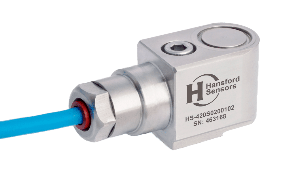 Industriel vibrationssensor fra Hansford med kabel