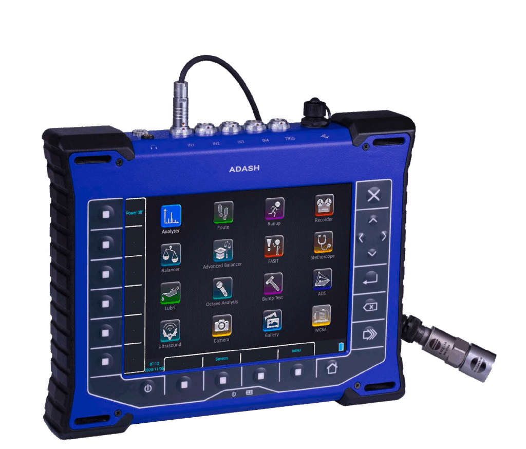 ADASH portable vibration analyser with touchscreen
