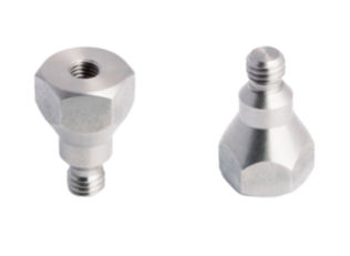 Two threaded metal implant components