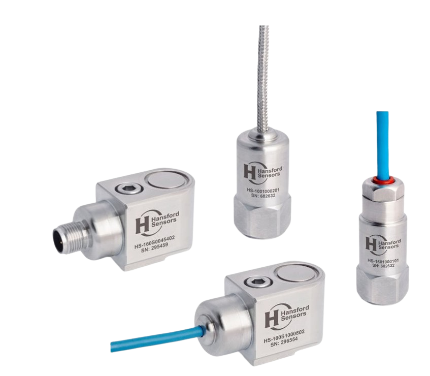 Four industrial vibration sensors from Hansford Sensors
